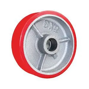 Red Polyurethane Wheel - Cast Iron Core