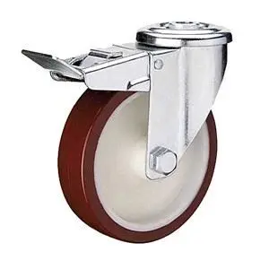 Nylon Injected Polyurethane Casters - Hole Mount